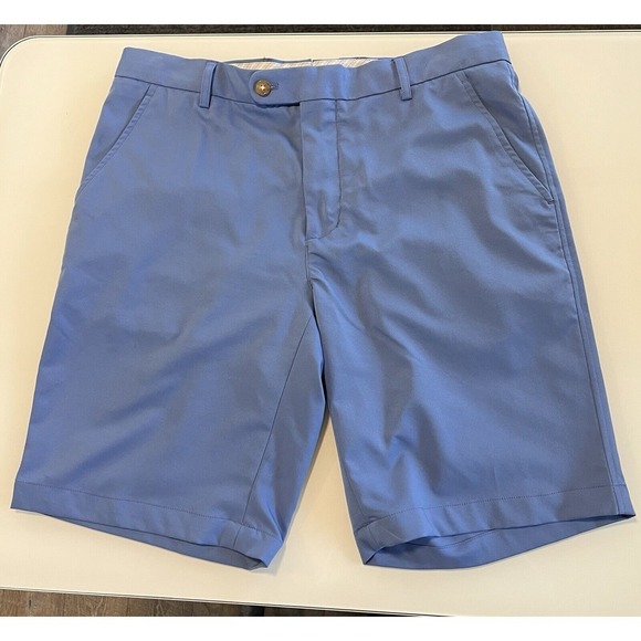 j mclaughlin Men's flat front golf shorts size 34 periwinkle blue - Picture 1 of 8